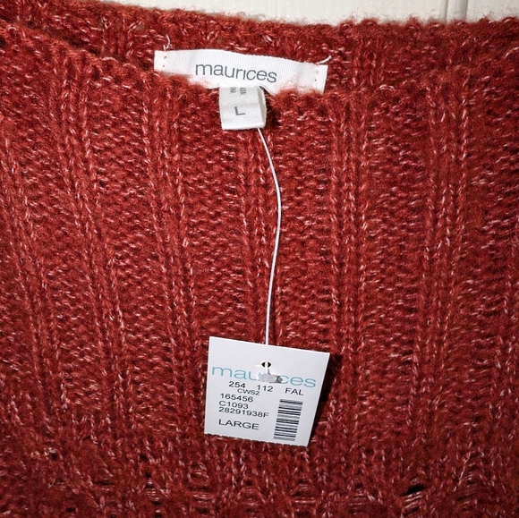 NWT Large Maurices Burnt Orange Long Sleeve Sweater - Picture 3 of 5